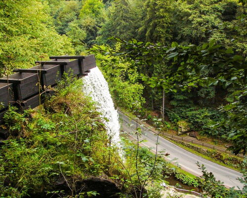 Blick von der Spitze des Trusetaler Wasserfalls