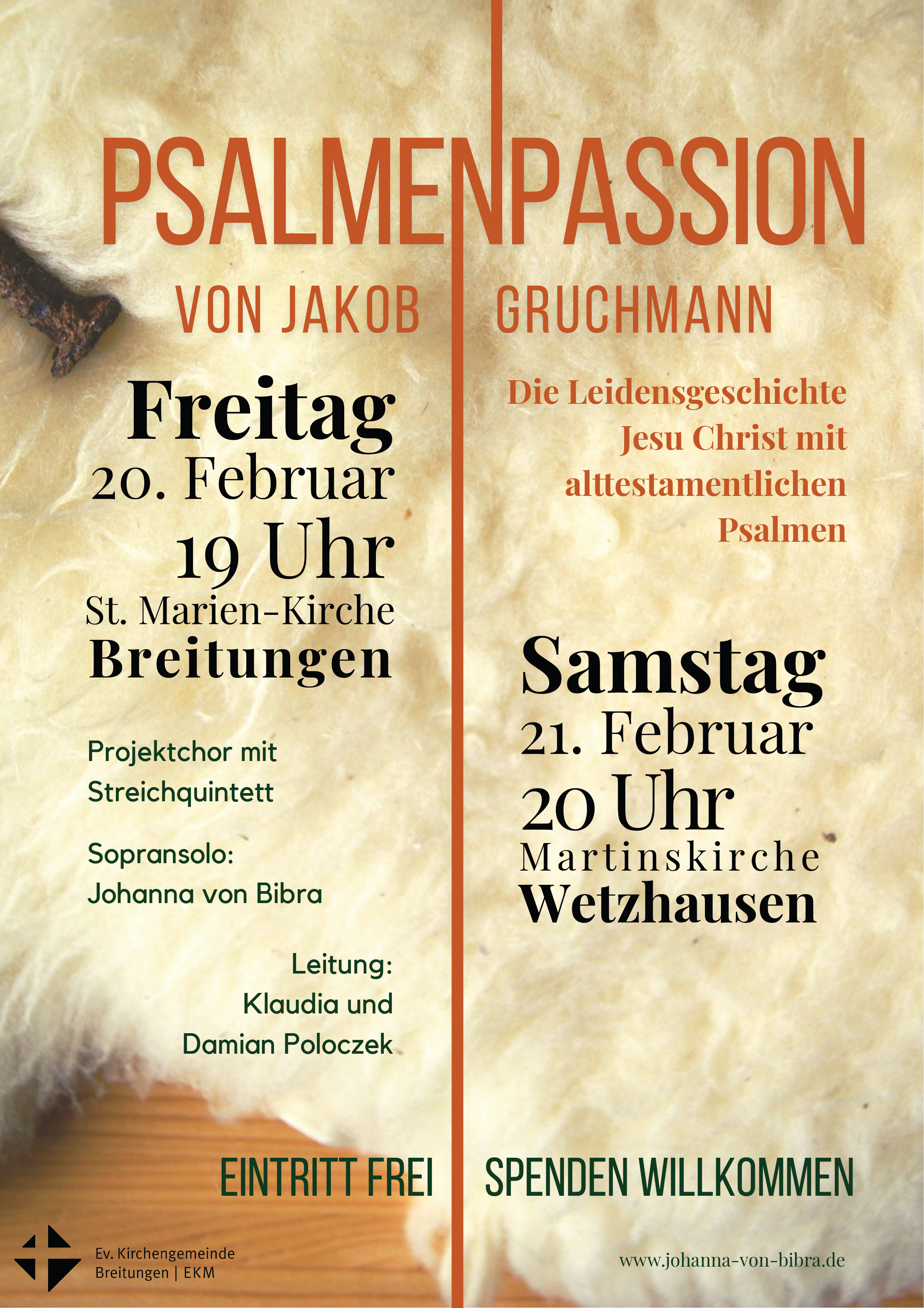 Bild zur Veranstaltung: Psalmenpassion von Jakob Gruchmann – Passionskonzert in Breitungen