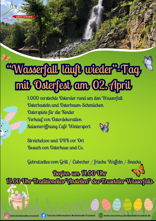 Bild zur Veranstaltung: Wasserfall läuft wieder Tag mit Osterfest
